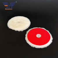 Tampons de polissage en laine 150 mm, à grain grossier et moyen, pour voiture, avec fixation auto-agrippante