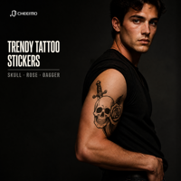 Autocollant de tatouage temporaire aux pigments végétaux, décalcomanie à transfert d'eau, tatouage corporel, papier de support pelable pour la peau, cadeau de fête
