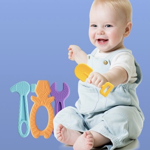 Anneau <span class=keywords><strong>de</strong></span> dentition en silicone pour bébé, gants anti-morsure, bracelet <span class=keywords><strong>de</strong></span> dentition, bâton <span class=keywords><strong>de</strong></span> dentition, jouets à mâcher - Product Image 4