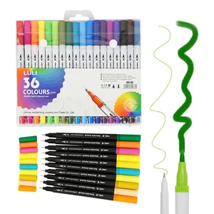 Good in stock 12/24/36/48/60/80/100/120 Colors Watercolor With Water Kawaii Art Dual Watercolour Brush Markers Pen