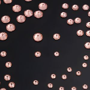 Perles de strass à coudre en résine époxy rose pêche de 5 mm, à dos plat et trou central, pour la création de bijoux à plusieurs rangs - Product Image 4