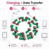 Câble de charge rapide multi-USB 3-en-1 en gros, vert et blanc, avec perles, pour téléphone, chargeur, accessoires de voiture pour iPhone et Android