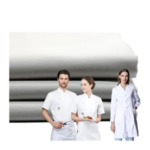 Bán buôn Chất lượng cao chuyển trắng poly cotton Bleach satin vải cho bác sĩ đồng phục