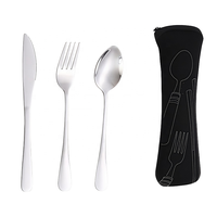 Ensemble de couverts portables écologiques en acier inoxydable avec baguettes, cuillères, fourchettes et couteaux en métal pour les fêtes, la maison et le camping