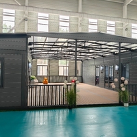 Maison mobile modulaire de luxe extensible de 20 et 40 pieds, 2 à 3 chambres, en panneaux sandwich, pour hôtels et villas