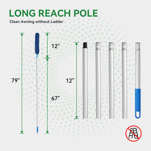 Vadrouille pour auvent de camping-car nettoyeur d'auvent télescopique de 79 pouces nettoyeur d'auvent pliable pour camping-car - Product Image 3