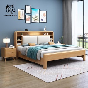 Venta al por mayor de fábrica, precio bajo, personalizado, gran stock listo para enviar, cama tamaño twin, diseño moderno, muebles de dormitorio, cama king size de madera - Product Image 5