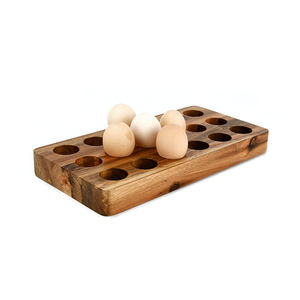 Wholesale High Quality Bamboo Organizer Natural <b>Wooden</b> Egg Tray for Dozen Eggs Holder - Product Image 2
