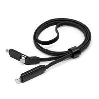 Câble de charge magnétique 3-en-1 en nylon tressé 60W PD 100cm avec logo personnalisé, chargeur Type-C pour tous les téléphones