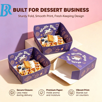 Plateau à gaufres violet de qualité alimentaire personnalisé pour l'emballage de gaufres sucrées, desserts, boîtes à friandises, porte-frites, crêpes