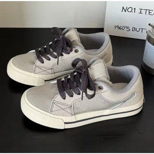 Zapatos Casuales Cómodos para Hombre con Amortiguación, Diseño Ligero para Caminar, con Cordones Blancos y Bordado Sólido para Otoño/Primavera - Product Image 3