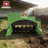 Machine à retourner le compost de type chenillé HINDA M30A pour engrais organique, équipement autopropulsé de retournement des déchets en hauteur