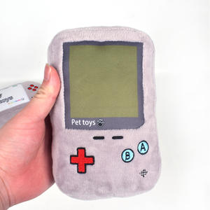 Komik karikatür oyun denetleyicisi peluş oyuncak köpek yumuşak dolması Pet çiğnemek oyuncak özel interaktif gıcırtılı yavru oyuncak - Product Image 5