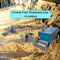 Ligne de production entièrement automatique de frites fraîches Shepody, coupe ondulée, fabrication de chips de pommes de terre, acier inoxydable 304, 250 kg/h
