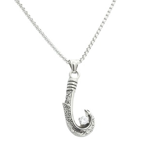 Collar con colgante de gancho de plata tibetana yunnique, estilo retro punk para hombre, con diseño geométrico de diamantes de imitación, collares de moda. - Product Image 5