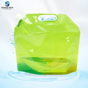 定制印刷高品质可重复使用果汁包装袋2.5L/5L透明喷口袋，用于储水液体