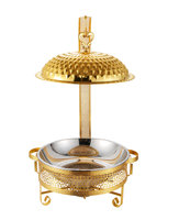 Ensemble de chauffe-plats 8L or dentelle Boom ceinture Buffet léger luxe Style européen hôtel style acier inoxydable métal combustible méthode de chauffage