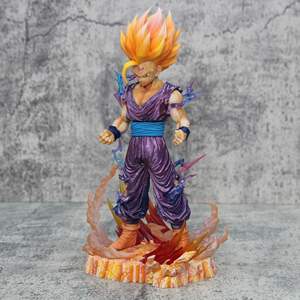DBZ 超级赛亚人<span class=keywords><strong>2</strong></span> 孙悟饭可动人偶，紫色道服，闪电效果，战斗受损底座，适合动漫收藏家 - Product Image 6