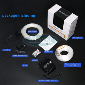 Kits de plafond étoilé 2-en-1 à fibres optiques scintillantes pour voiture, avec contrôle par application, éclairage LED effet météore et fibres optiques pour plafond étoilé - Product Image 2