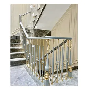 새로운 현대 금속 계단 난간 공급 알루미늄 테라스 난간 디자인