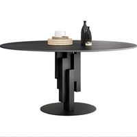 Table et chaises de salle à manger rondes de style nordique moderne pour petite famille 6/8 personnes, mobilier de luxe léger en métal