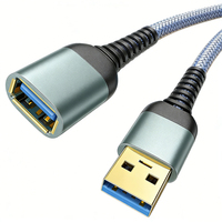 Câble d'extension USB 10m 5m 1m 2m 3m, personnalisé en usine, USB mâle vers femelle, 3.0 3.2 5Gbps, tressé, long cordon d'extension