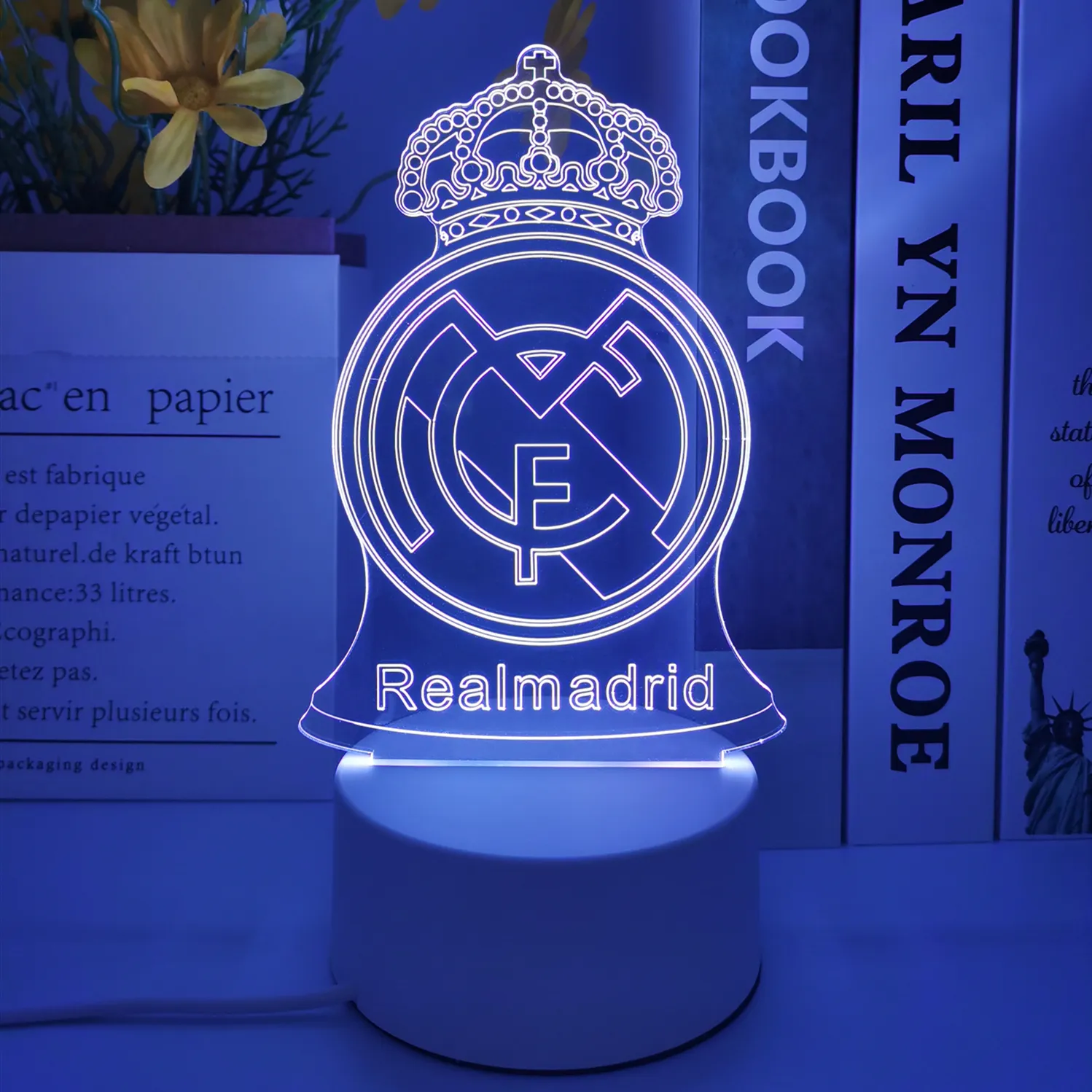 Lampe de nuit en acrylique avec Photo personnalisée, 7 couleurs, Club de Football, Illusion d'optique 3D, lampes de nuit pour chambre à coucher, lumières de décoration, meilleurs cadeaux
