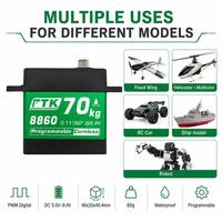 Servo Digital Impermeable PTK 8860 MG-D 80g con Engranaje de Acero Inoxidable, Motor sin Núcleo, 70kg, 0.110s, Programable para Coche RC de Ala Fija