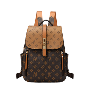 2026 New Korean Style Printed Women's Multi-Functional Shoulder Bag Zipper PU Trendy Fashion <b>Backpack</b> - Product Image 1
