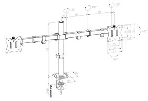 Nouveau design vente chaude support d'ordinateur pour 17-32 pouces double écran montures <span class=keywords><strong>hauteur</strong></span> réglable C-Clamp <span class=keywords><strong>moniteur</strong></span> support de table - Product Image 4