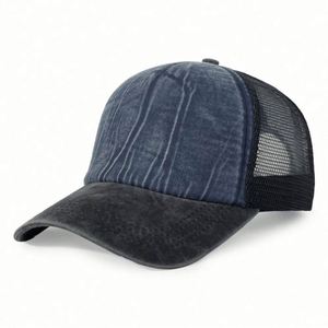 หมวกแก๊ปปักโลโก้คุณภาพสูง 5 แผง ผ้าฝ้ายทวิลสีดำ ขายส่ง หมวกตาข่ายแบบ Trucker สั่งทำได้ - Product Image 2