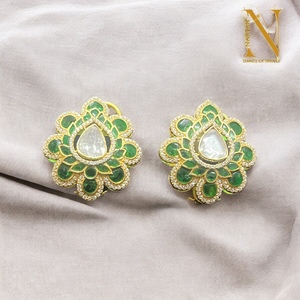 ต่างหู925โรเดียมสีเขียวดีไซน์วินเทจเหมาะสำหรับเป็นของขวัญในงานเลี้ยง - Product Image 5