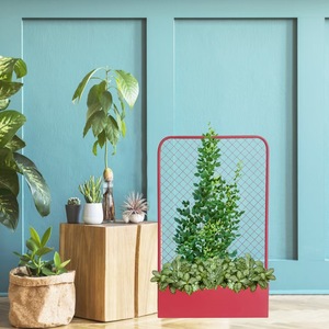 Vente directe usine : Treillis de jardinage en grille de fer minimaliste intégré avec structure d'escalade et jardinière pour balcons et espaces extérieurs - Product Image 1
