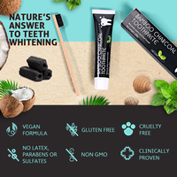 Dentifrice en mousse IVI Smile au charbon actif aromatisé à la menthe, qualité alimentaire, blanchissant et nettoyant, 50 ml