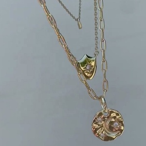 Bijoux fantaisie, collier plaqué or 14k, lune et étoile, offre spéciale, Gemnel - Product Image 5