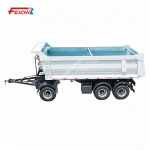 Remorque benne basculante hydraulique FEICHI à 3 essieux avec timon arrière pour camion semi-remorque à vendre - Product Image 2