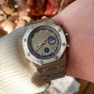 Montre pour homme CILOA à grand cadran personnalisable, argentée, marque authentique, cadeau de luxe léger, montre à quartz étanche, haute qualité. - Product Image 1