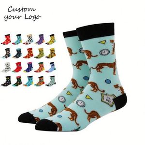 Nouvelles Chaussettes Respirantes à Motif Léopard Amusant pour Hommes, Faible MOQ, Unisexe - Product Image 1