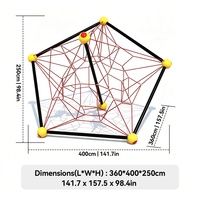Structure d'escalade pyramidal commerciale d'extérieur pour enfants, certifiée EN1176 TUV, avec filet d'escalade à âme en acier, capacité usine