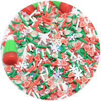 Fleur rouge feuilles vertes fleur arrose tranche d'argile polymère pour bricolage artisanat minuscule mignon 5mm en plastique Klei particules de boue
