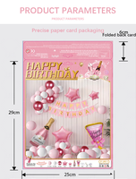 Bannière de décoration Joyeux Anniversaire, Grandes Ballons Or Rose, Affiche Thème Fond de Scène pour Fille Femme, Bannière d'Anniversaire