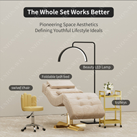 Union Win Lit de pose de cils incurvé, moderne et abordable, fauteuil de salon de beauté, chaise de pose de cils, table de soin pour extensions de cils