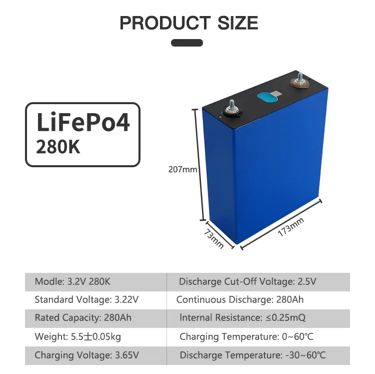 6000 딥 사이클 Lifepo4 프리즘 EV 3.2v 100ah 200ah 280ah 280k 304Ah 리튬 철 인산염 배터리 셀