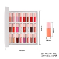 24Pcs Set de Rouge à Lèvres Liquide Mat Personnalisé Set de Maquillage Longue Durée Kit de Cadeaux Brillant à Lèvres Kit de Brillant à Lèvres Imperméable Nude