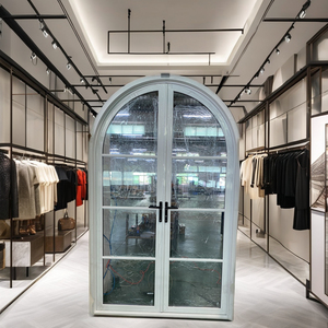 Tùy chỉnh đôi vòm văn phòng nội thất cửa kính cường lực nhôm hợp kim thép trượt cách Nhiệt vận hành bằng tay - Product Image 4