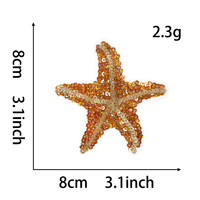 Patch thermocollant en tissu brodé de sequins, motifs été, plage, surf, lunettes de soleil, corail, pieuvre, serviette