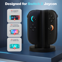 Support de charge 4-en-1 OEM pour 2 manettes Joy-Con avec aimant intégré et indicateur LED