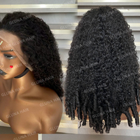 Perruque de Cheveux Humains Bruts Burmese Bouclés Double Tirage Qualité Supérieure 12A, Perruques Bouclées Pixie HD Lace Front 13x4 13x6 pour Femmes Noires