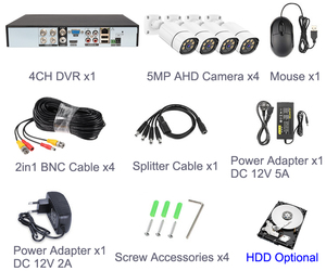 XMEYE Pro ชุดกล้องวงจรปิด4ช่องสัญญาณ, ชุดกล้องวงจรปิด4CH ส่งสัญญาณภาพระบบเสียง HD 5MP โคแอกเชียล4ช่องพร้อมชุดตรวจการมองเห็นในเวลากลางคืนแบบเต็มรูปแบบ - Product Image 6