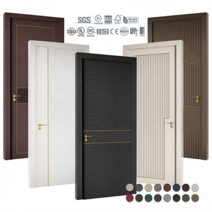 Puerta Interior Insonorizada Precolgada Negra de Núcleo Sólido Aprobada por Canadá, Puerta de Polímero Moderna para Apartamento con Clasificación de Resistencia al Fuego de 20 Minutos - Product Image 2